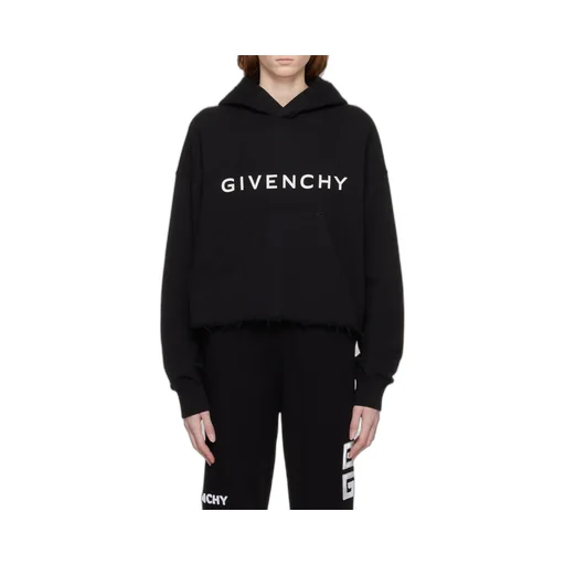 Givenchy Logo Printed Cropped Hoodie