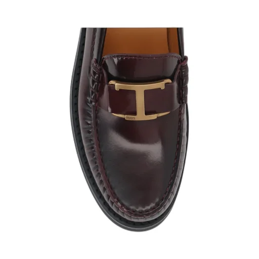 Tod's Logo Plaque Round Toe Loafers