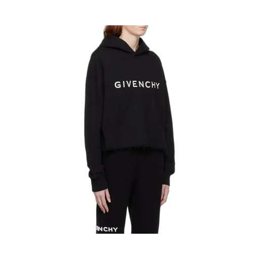 Givenchy Logo Printed Cropped Hoodie