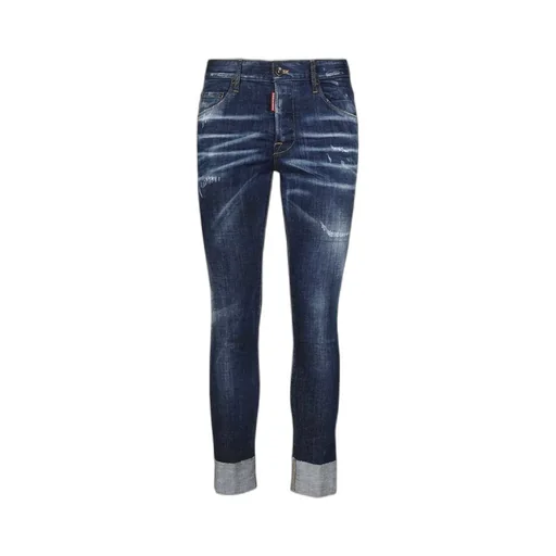 Dsquared2 Distressed Logo-Patch Cropped Jeans