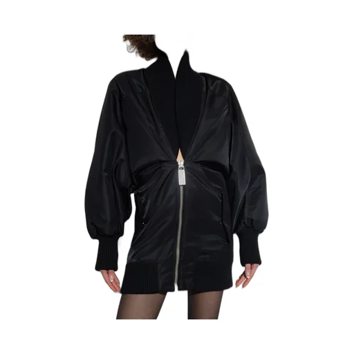 Off-White Ruched Puff-Sleeved Dress
