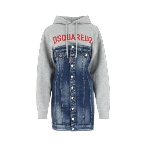 Dsquared2 Panelled Drawstring Hoodie Dress