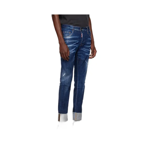 Dsquared2 Distressed Logo-Patch Cropped Jeans