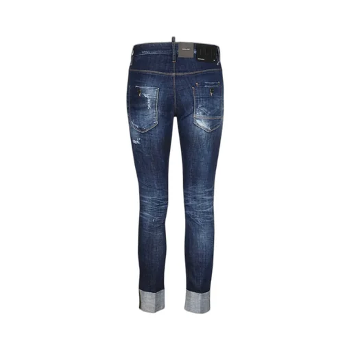 Dsquared2 Distressed Logo-Patch Cropped Jeans