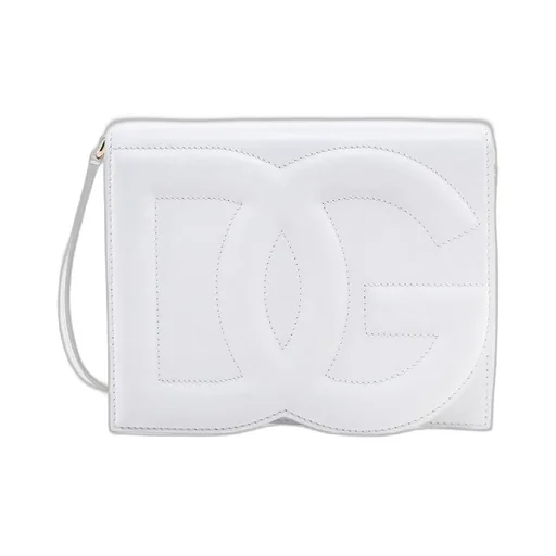 Dolce & Gabbana Logo Embossed Foldover Top Crossbody Bag
