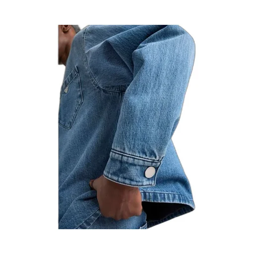 Prada Buttoned Logo Plaque Denim Shirt