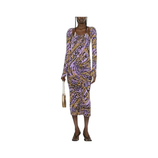 All-Over Logo-Print Gathered Dress