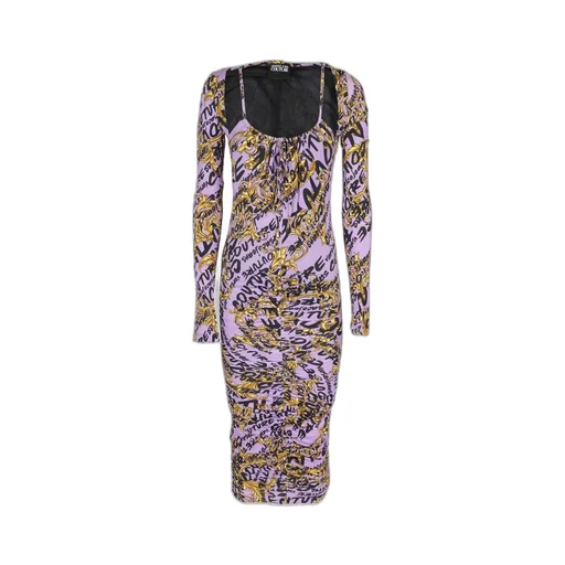 All-Over Logo-Print Gathered Dress