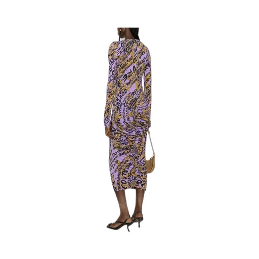 All-Over Logo-Print Gathered Dress