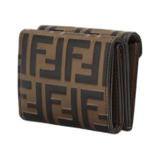 Fendi Ff Monogrammed Tri-Fold Wallet