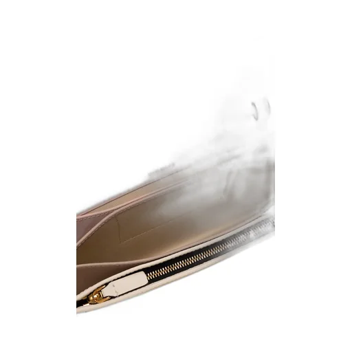 Trunk Clutch In Pink White And Beige Saffiano Leather
