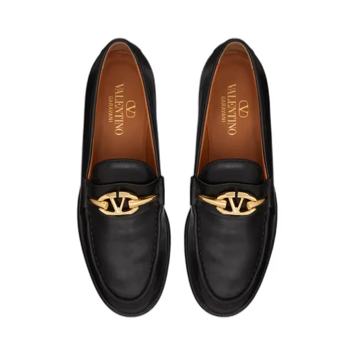 Valentino Vlogo Plaque Slip-On Loafers