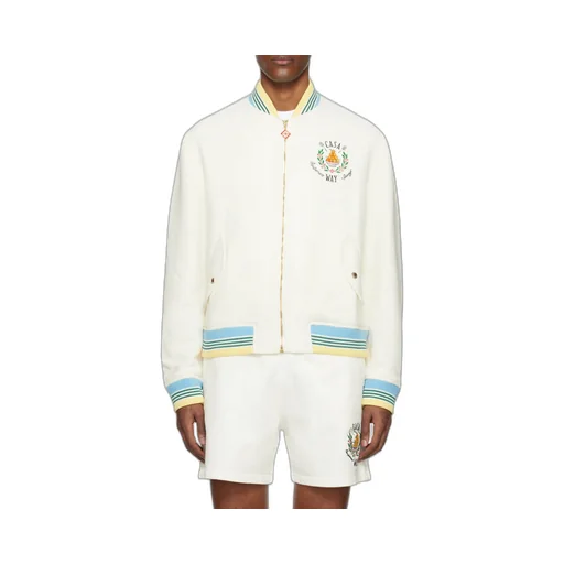 Casablanca Trophy Orange Zipped Bomber Jacket