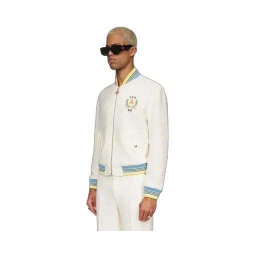 Casablanca Trophy Orange Zipped Bomber Jacket