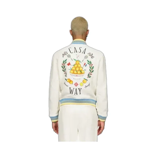 Casablanca Trophy Orange Zipped Bomber Jacket