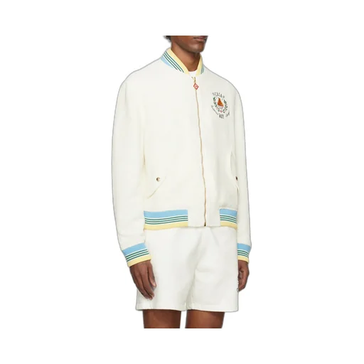 Casablanca Trophy Orange Zipped Bomber Jacket