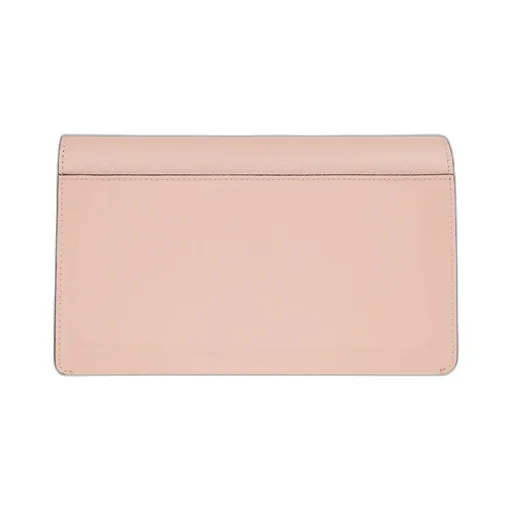 Trunk Clutch In Pink White And Beige Saffiano Leather