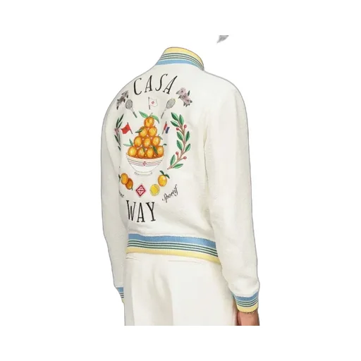 Casablanca Trophy Orange Zipped Bomber Jacket