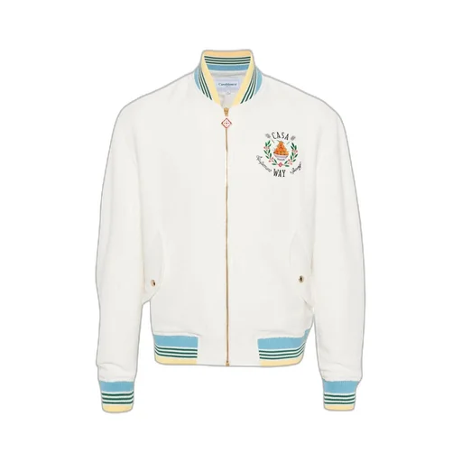 Casablanca Trophy Orange Zipped Bomber Jacket