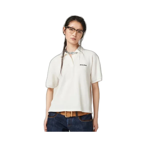 Miu Miu Logo-Embroidered Short-Sleeved Polo Shirt