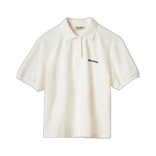 Miu Miu Logo-Embroidered Short-Sleeved Polo Shirt