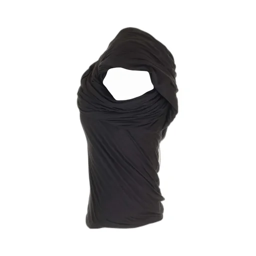 Rick Owens Draped Ruched Asymmetric Neckline Top