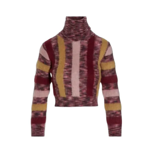 Dsquared2 Striped Cropped Turtle Neck Jumper