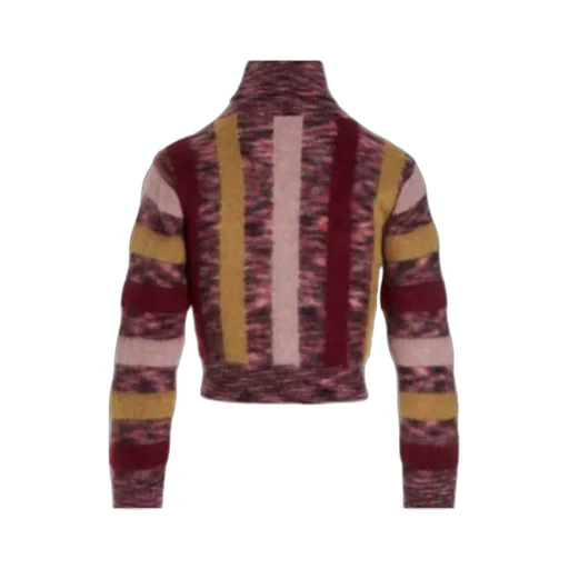 Dsquared2 Striped Cropped Turtle Neck Jumper