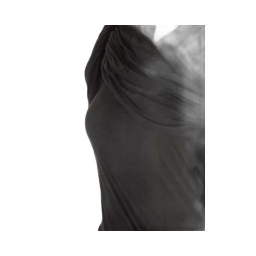 Rick Owens Draped Ruched Asymmetric Neckline Top
