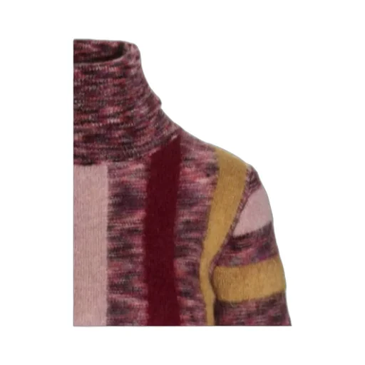 Dsquared2 Striped Cropped Turtle Neck Jumper