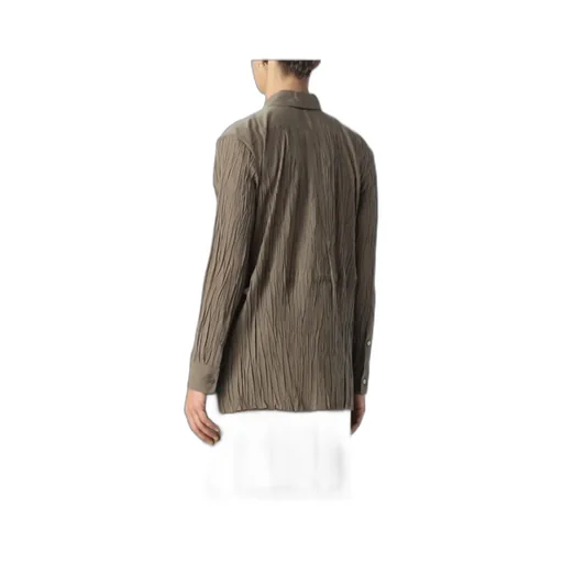 Tie-Waist Crinkled Shirt