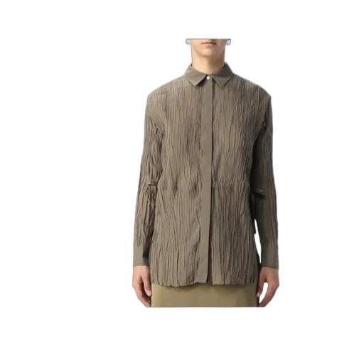 Tie-Waist Crinkled Shirt