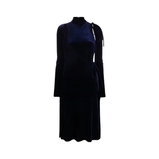 Cut-Out Velvet Wrap Dress
