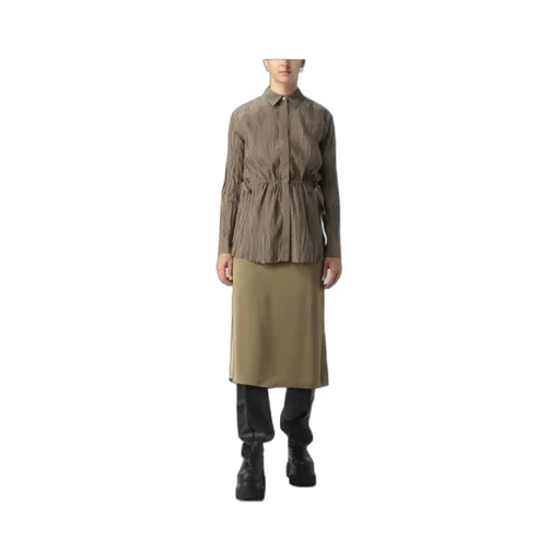 Tie-Waist Crinkled Shirt