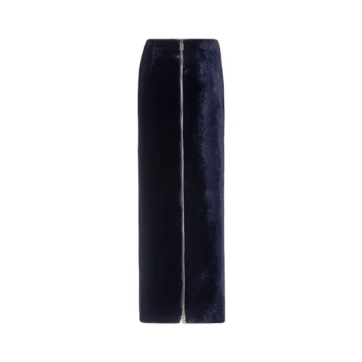 Fendi Zip-Detailed Velvet Skirt