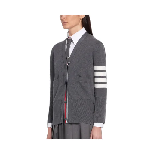 Thom Browne 4-Bar V-Neck Knit Cardigan