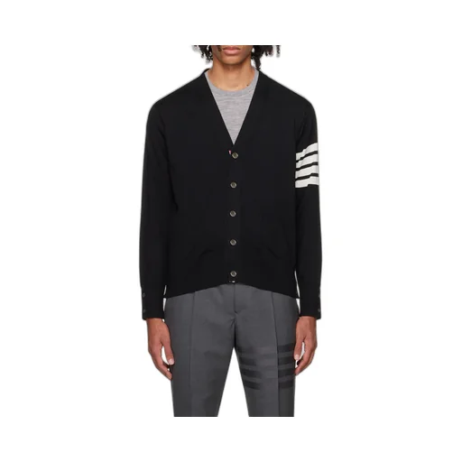 Thom Browne 4-Bar V-Neck Knitted Cardigan