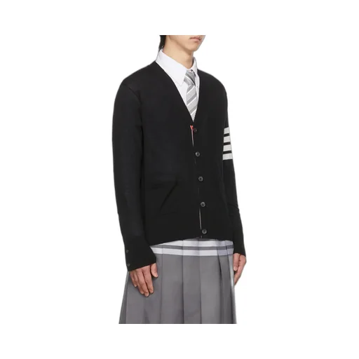 Thom Browne 4-Bar V-Neck Knitted Cardigan