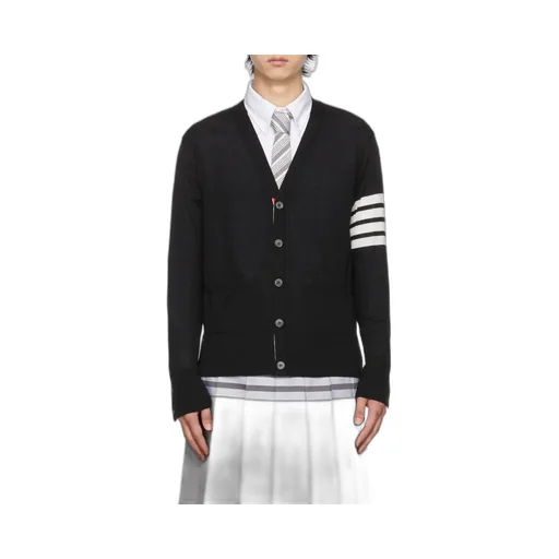 Thom Browne 4-Bar V-Neck Knitted Cardigan