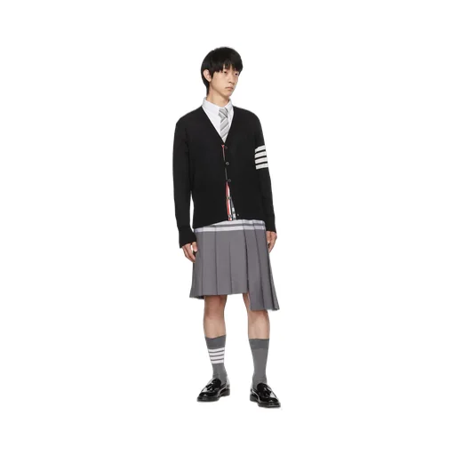 Thom Browne 4-Bar V-Neck Knitted Cardigan