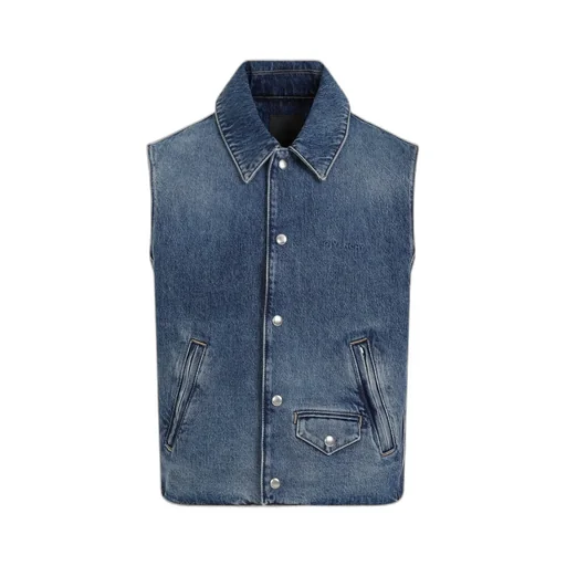 Givenchy Logo Embroidered Denim Vest