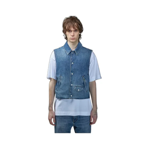 Givenchy Logo Embroidered Denim Vest