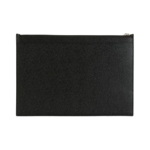 Thom Browne Logo Printed Zipped Clutch Bag