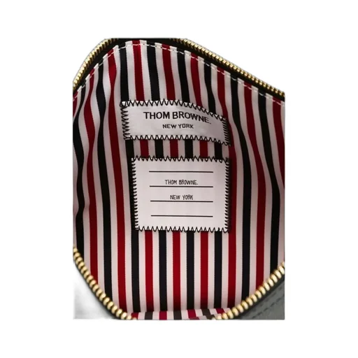 Thom Browne Logo Printed Zipped Clutch Bag