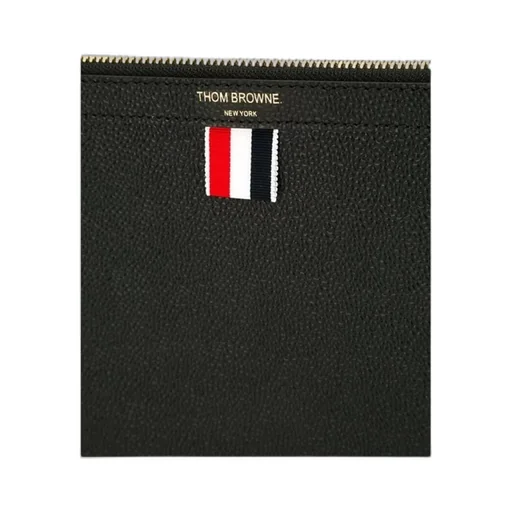 Thom Browne Logo Printed Zipped Clutch Bag