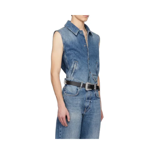 Givenchy Logo Embroidered Denim Vest