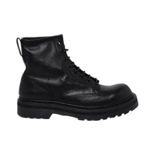 Lace-Up Leather Ankle Boots