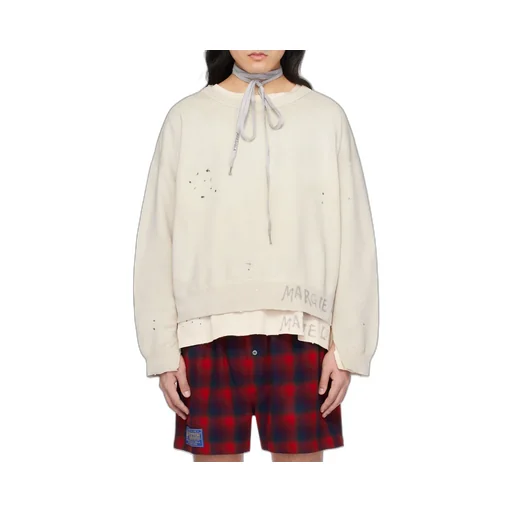 Maison Margiela Handwritten Raw-Cut Edge Distressed Sweatshirt