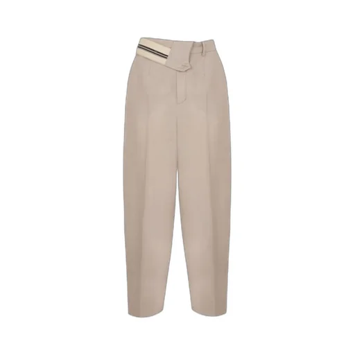 Fendi Asymmetric Waist Wide-Leg Trousers