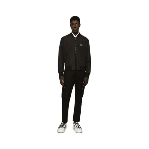 Dolce & Gabbana Logo Plaque Zip-Up Jacket